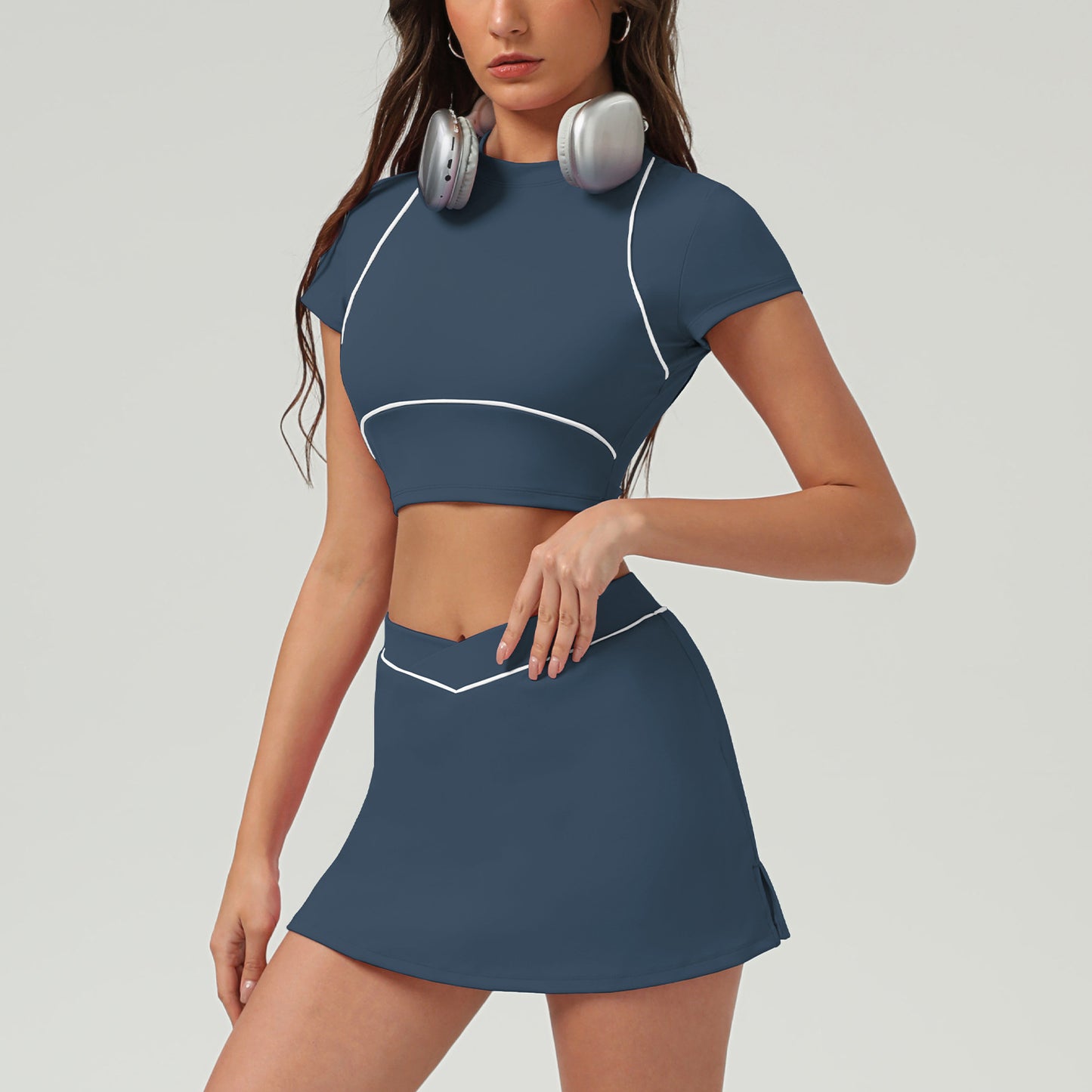 Women's soft quick-drying skirts fitness suit