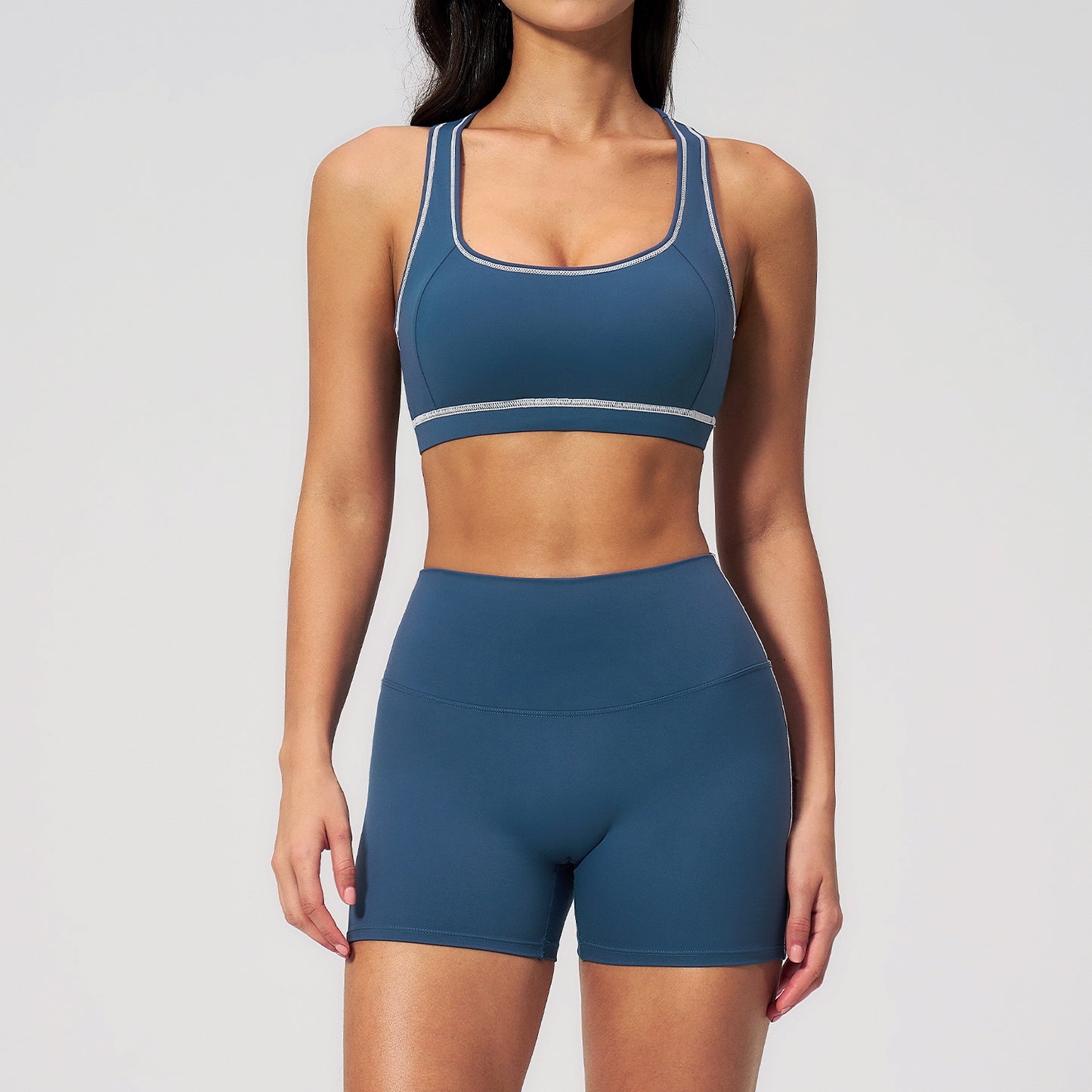 New quick-drying bra yoga set with premium elasticity and high-waisted sports shorts