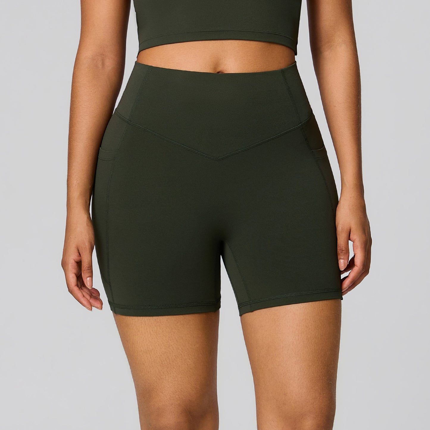 High-waist abdominal-shaping sportswear, running tight quick-drying shorts