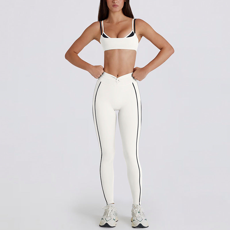 Women's wholesale high waist leggings with bra yogowear set