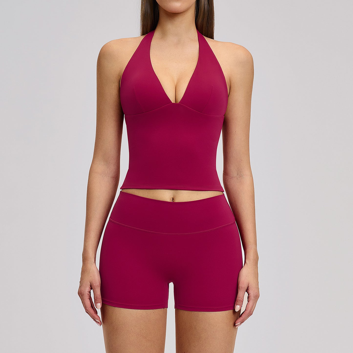 Hanging neck and beautiful back yoga suit set