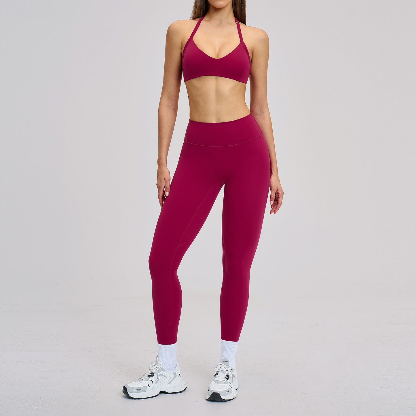 Over-the-shoulder backless yoga wear sports running fitness set