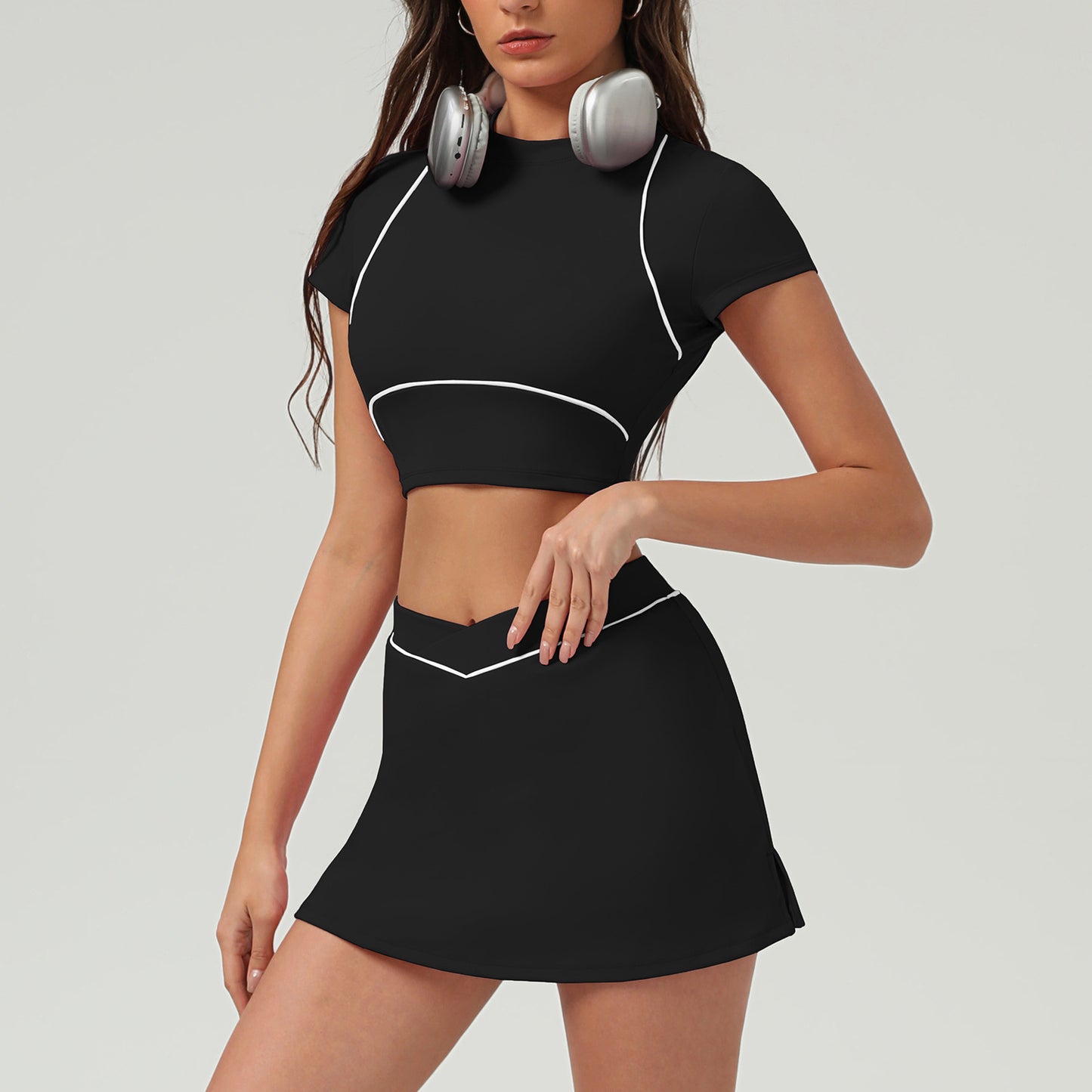 Women's soft quick-drying skirts fitness suit