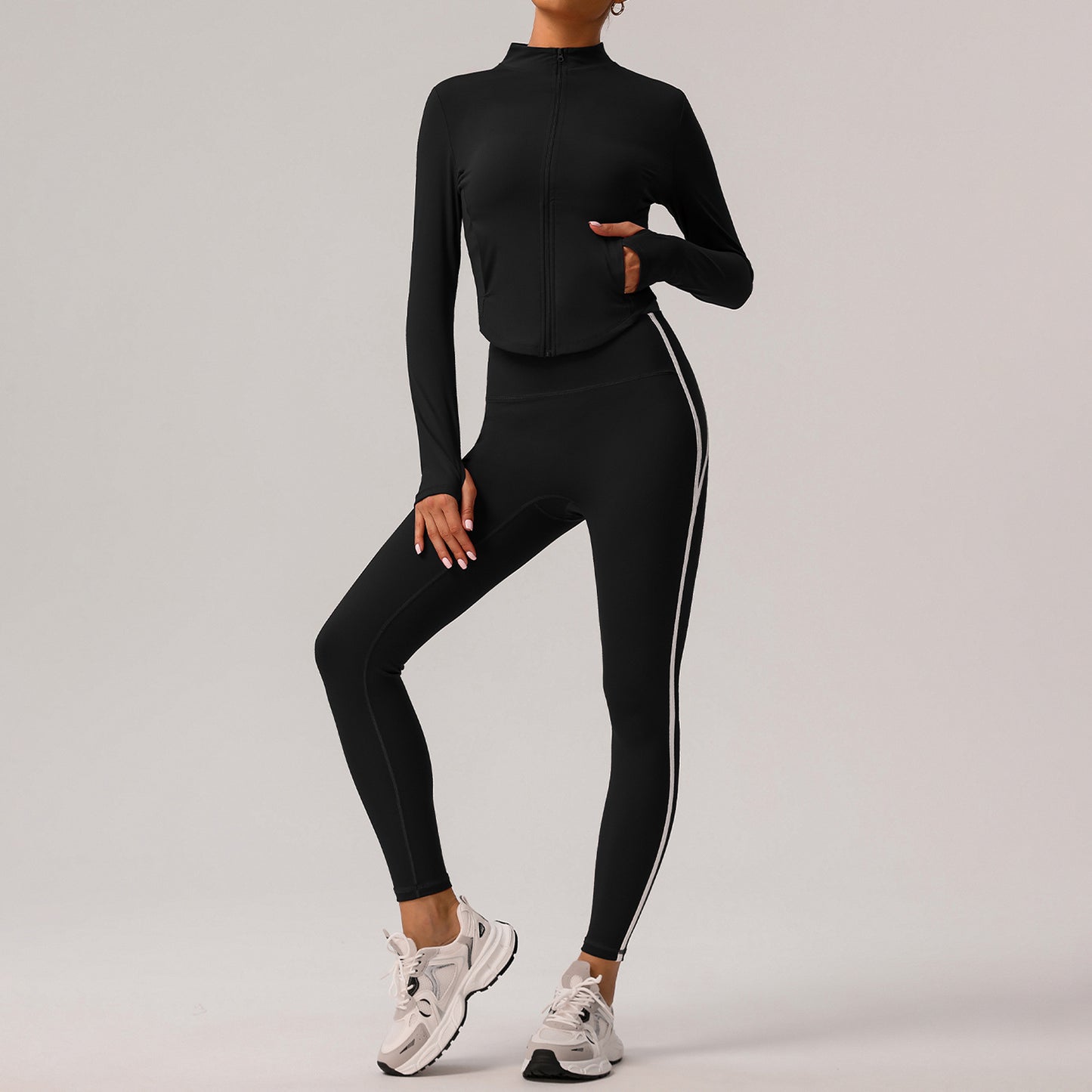 Women's Lightweight soft yoga jackets with leggings set