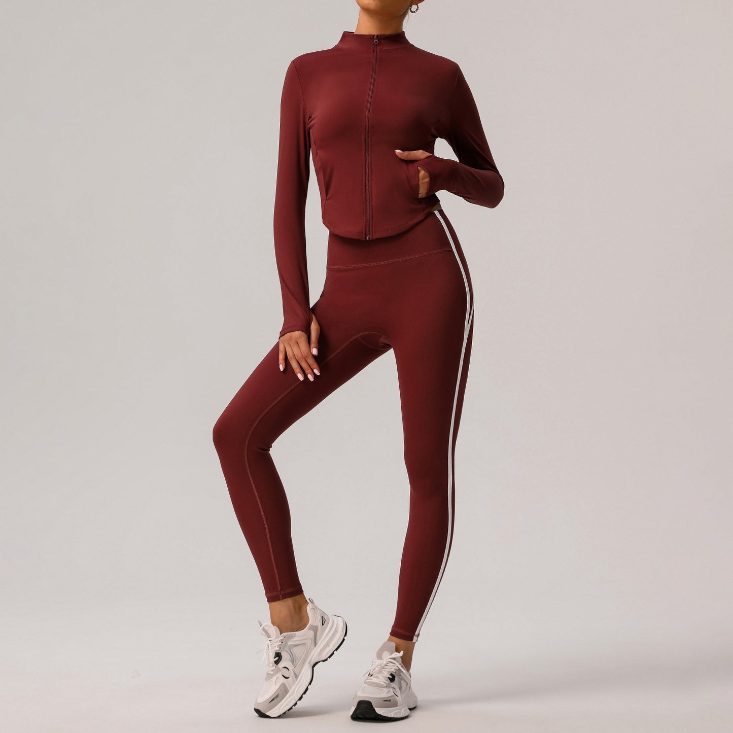 Women's Lightweight soft yoga jackets with leggings set