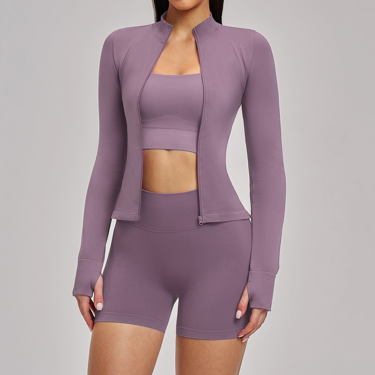 Seamless Breathable high-Elasticity Backless Fitness Suit Running Tracksuit