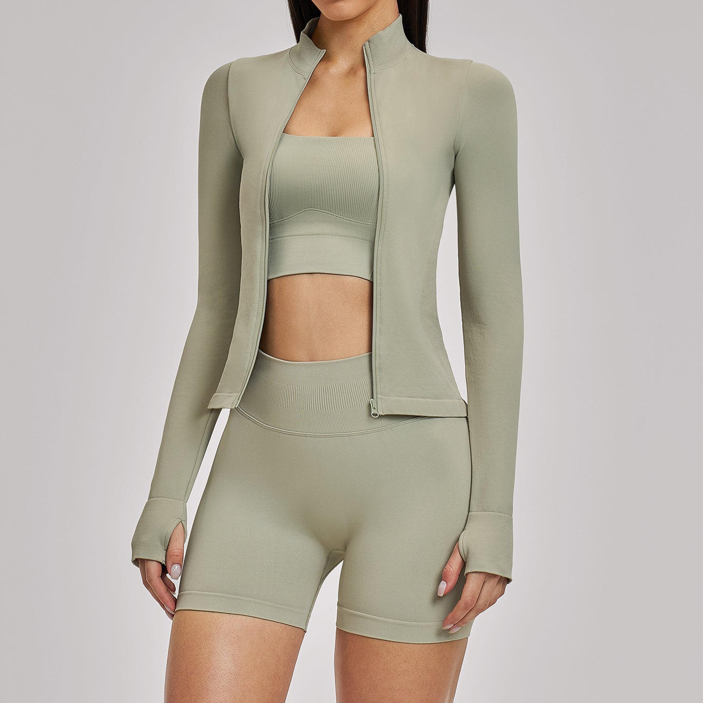 Seamless Breathable high-Elasticity Backless Fitness Suit Running Tracksuit