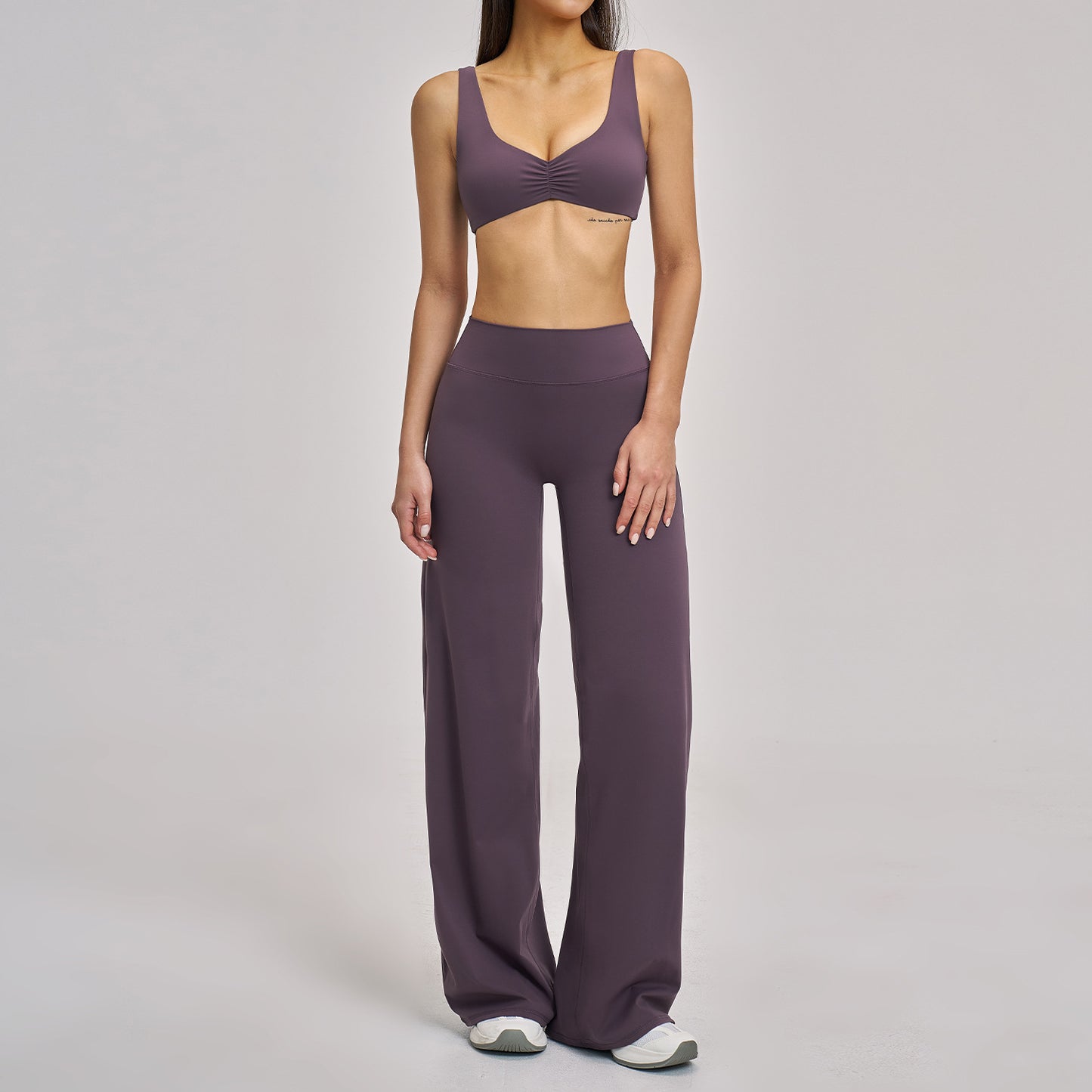 Quick-drying sports bras with wide-leg activewear set