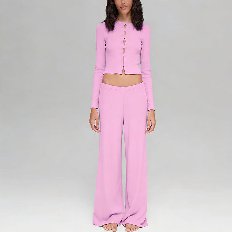 New Modal Wide-Leg Pants & Breathable Top Set