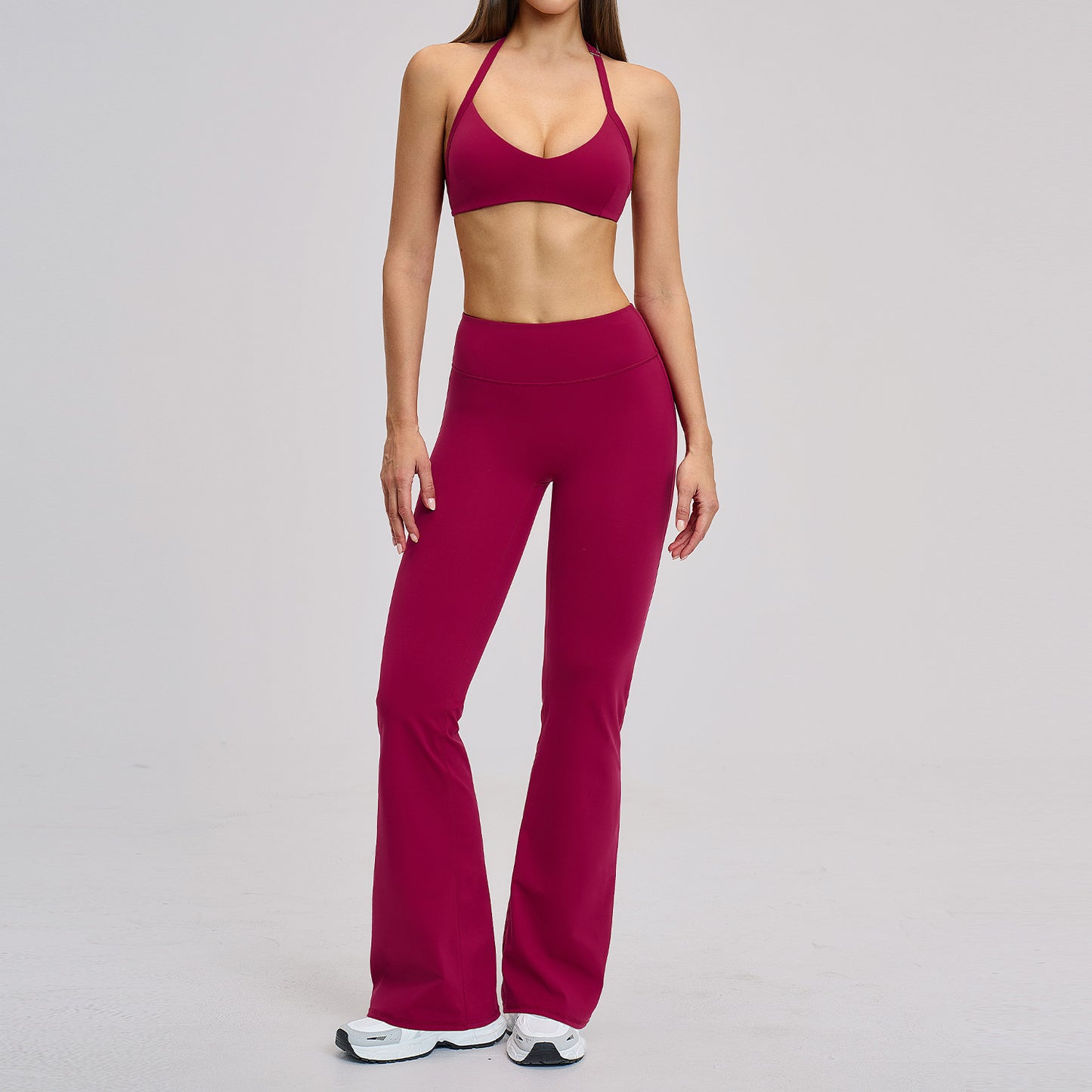 Halter Neck Backless Yoga Sports Running Fitness Set