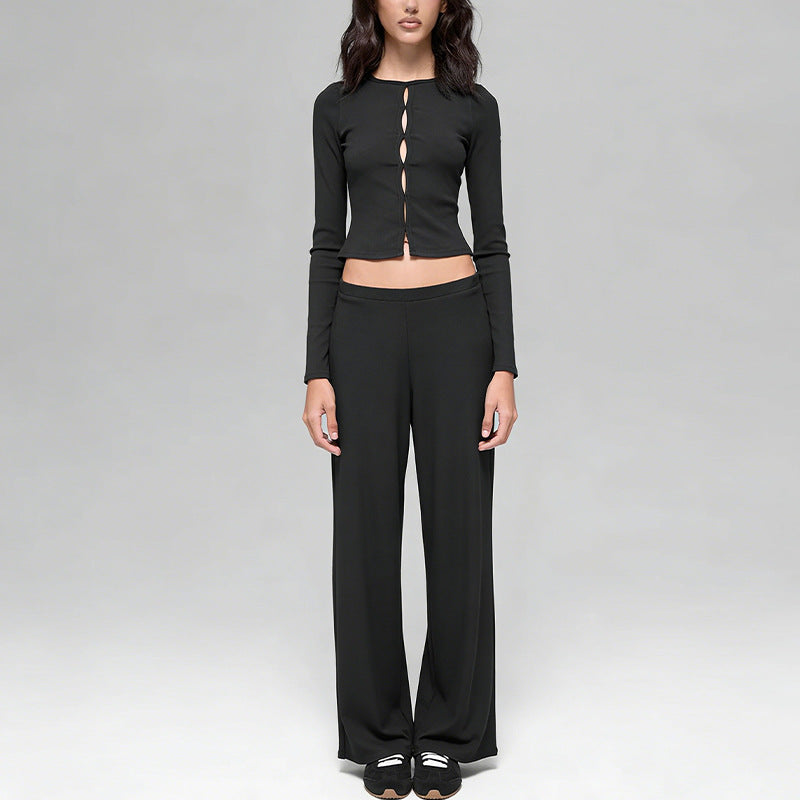 New Modal Wide-Leg Pants & Breathable Top Set