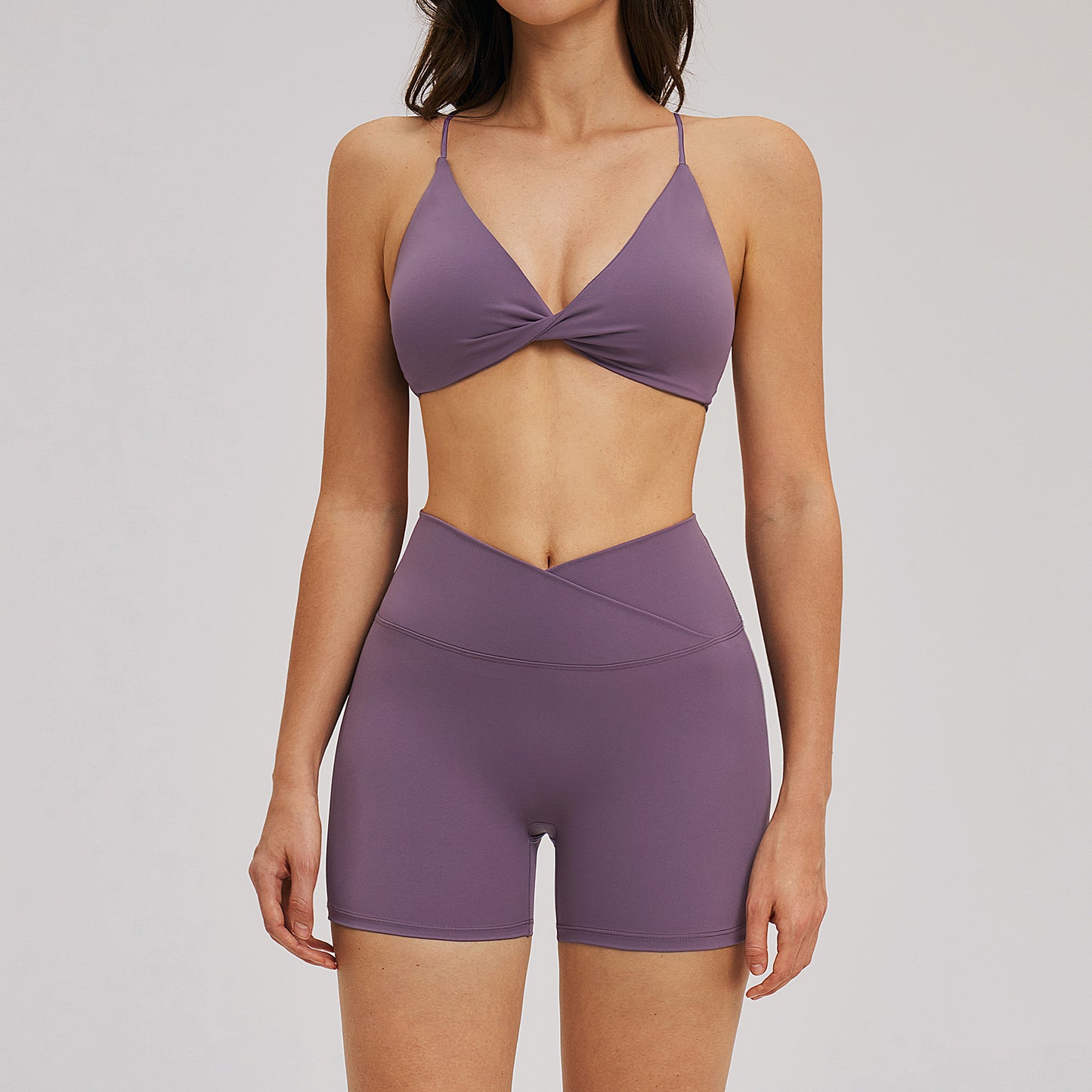 Women's Breathable high waist shorts with bras yoga set