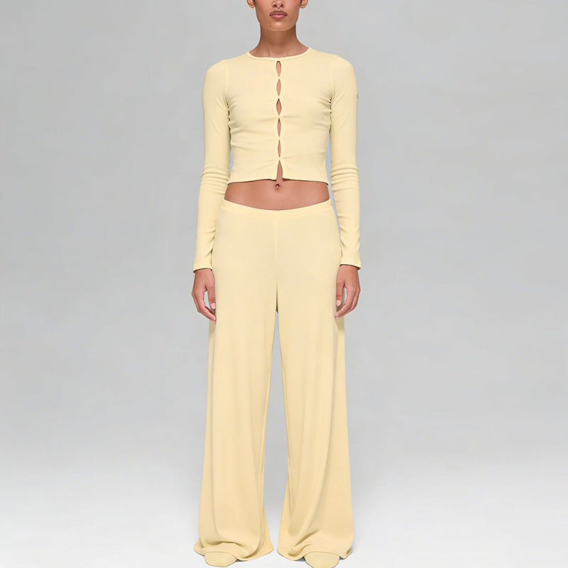 New Modal Wide-Leg Pants & Breathable Top Set