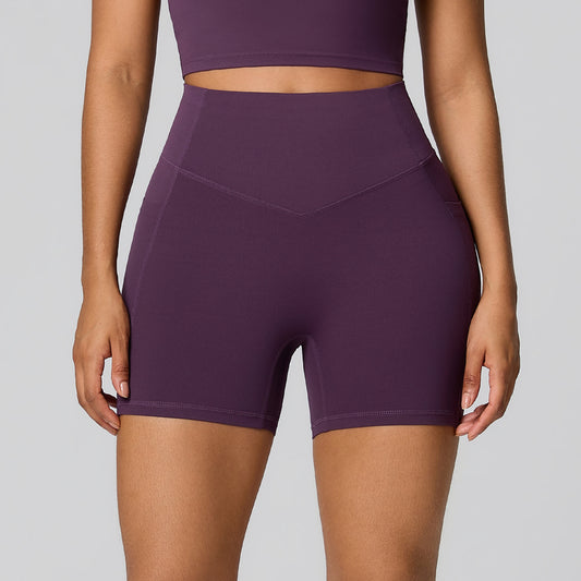 High-waist abdominal-shaping sportswear, running tight quick-drying shorts