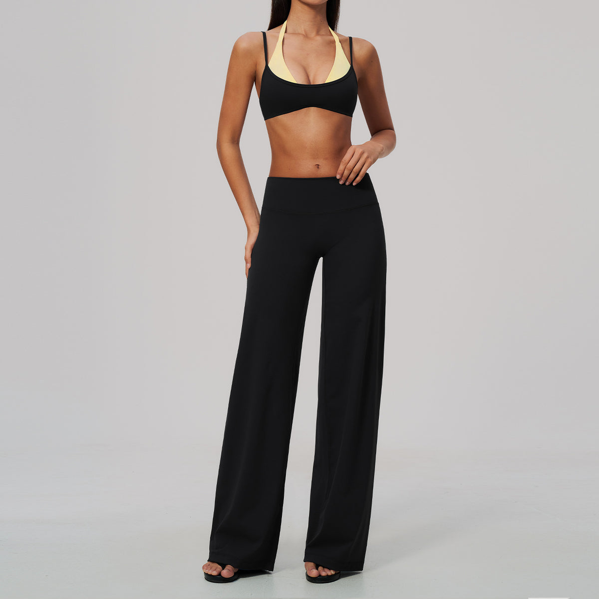 New color-blocked bras with quick-drying pants fitness set