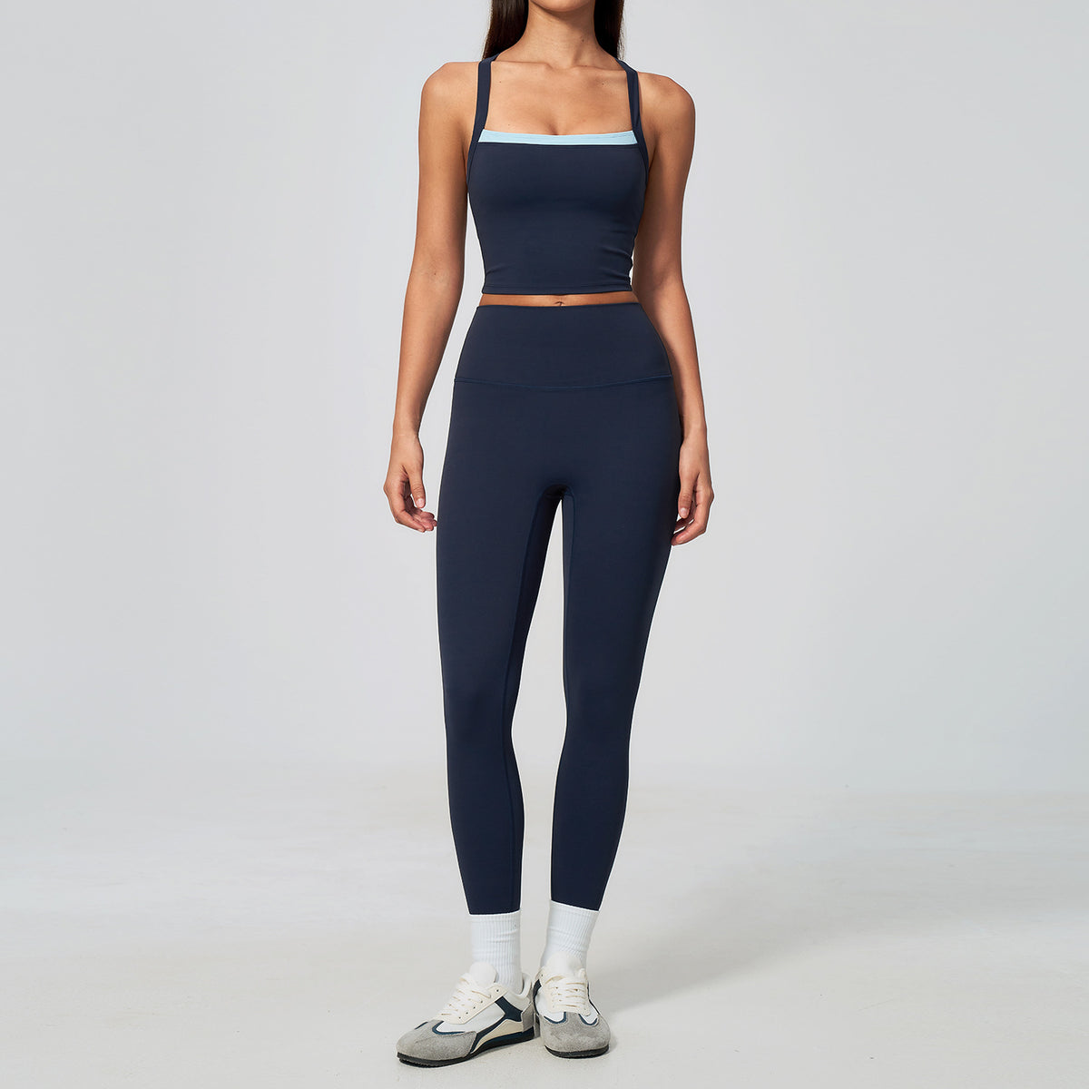 Wholesale new fashion bras with Tight-fitting high-waisted leggings fitness set
