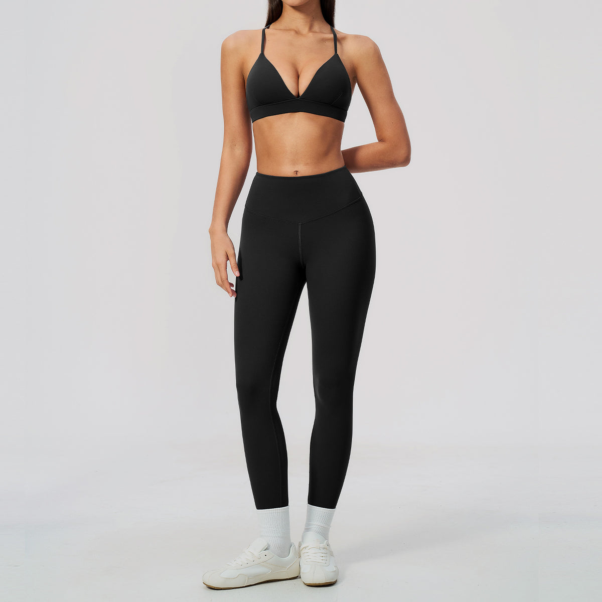 Women's wholesale quick-drying bras with slim-fit leggings yoga suit