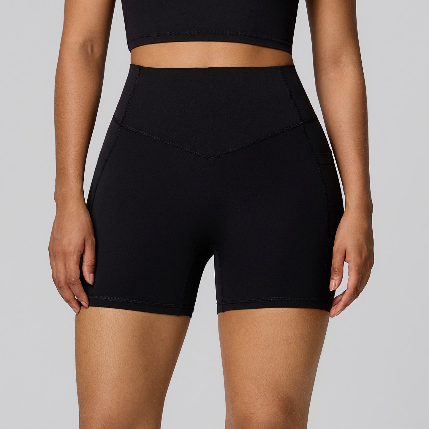 High-waist abdominal-shaping sportswear, running tight quick-drying shorts