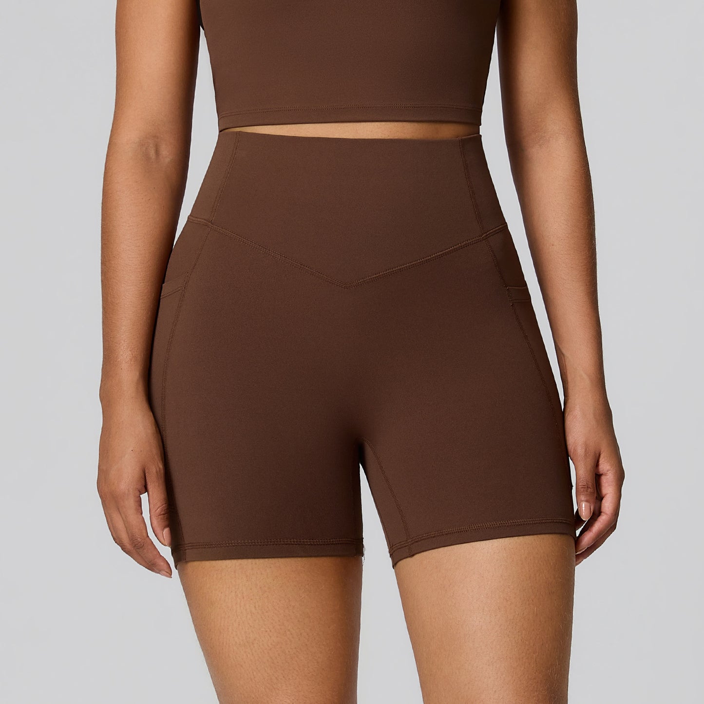 High-waist abdominal-shaping sportswear, running tight quick-drying shorts