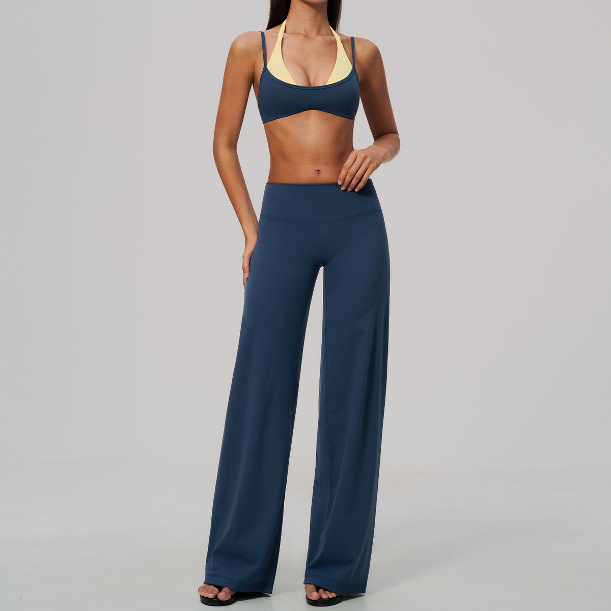 New color-blocked bras with quick-drying pants fitness set