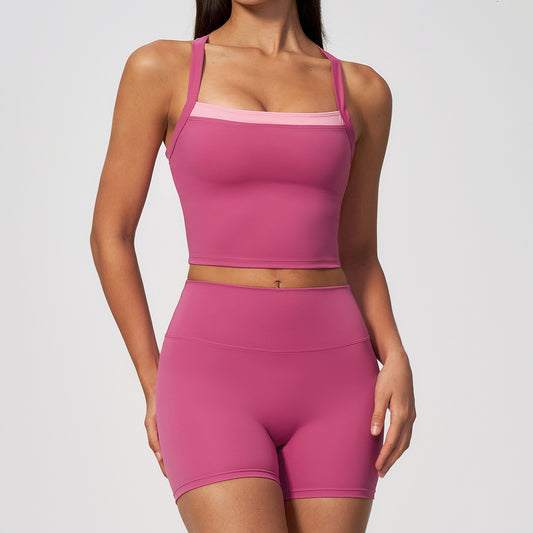 Hot-selling sports bras with quick-drying shorts yoga set