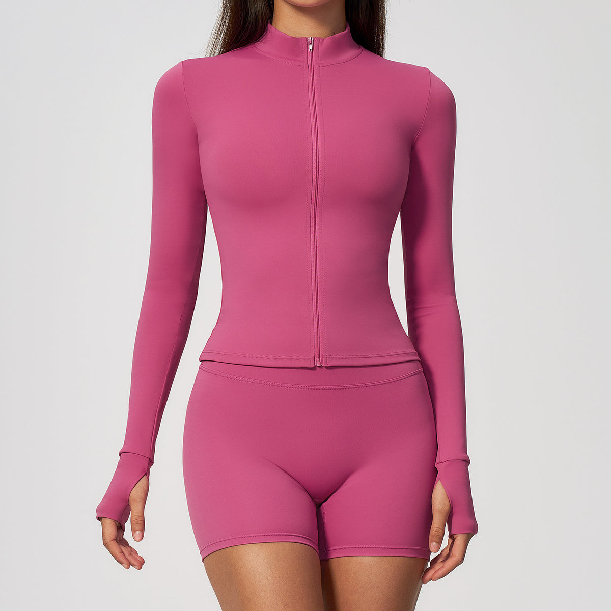 Women's wholesale quick-drying jackets with shorts yoga set