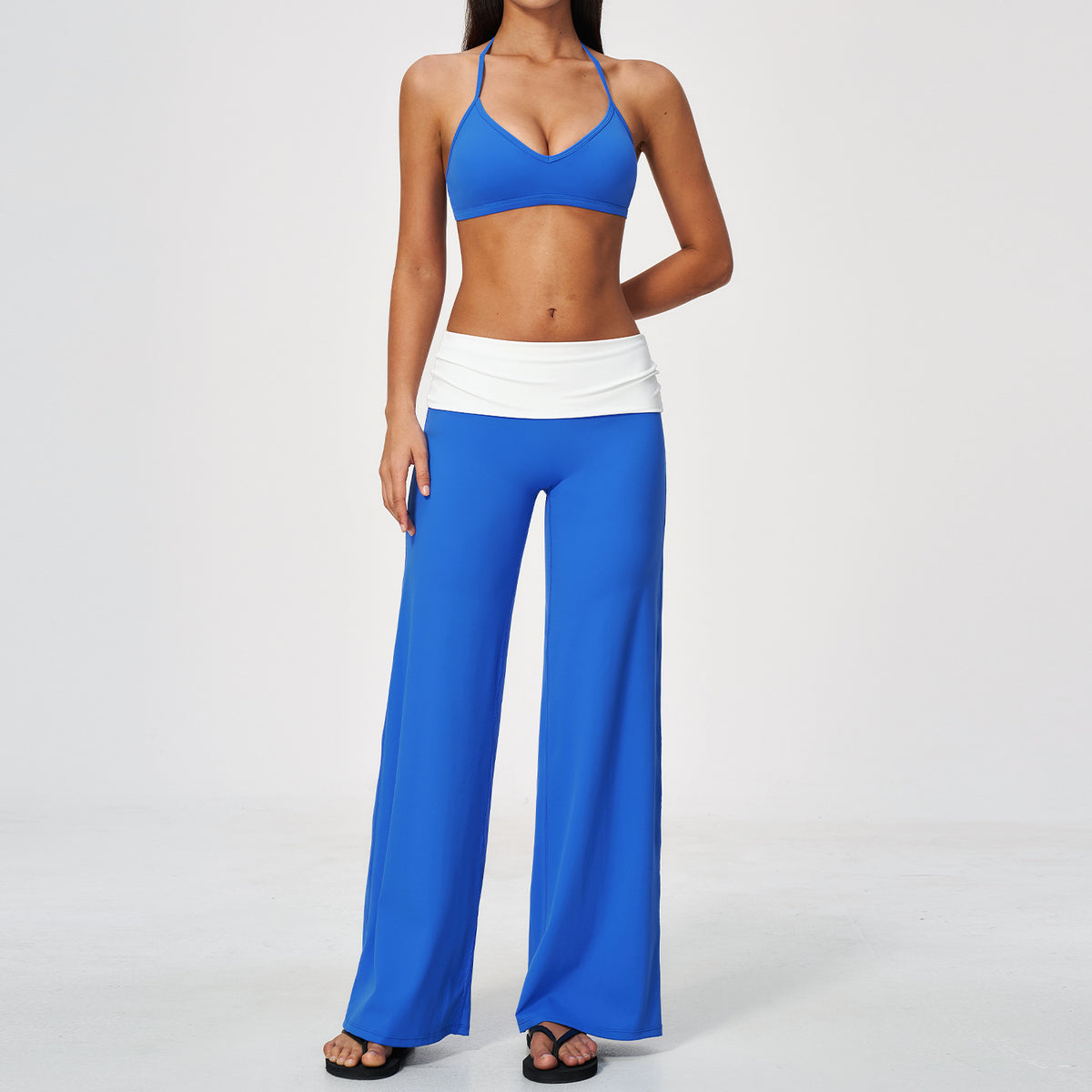Quick-drying Halter bra with hip-lifting high-waisted pants yoga set