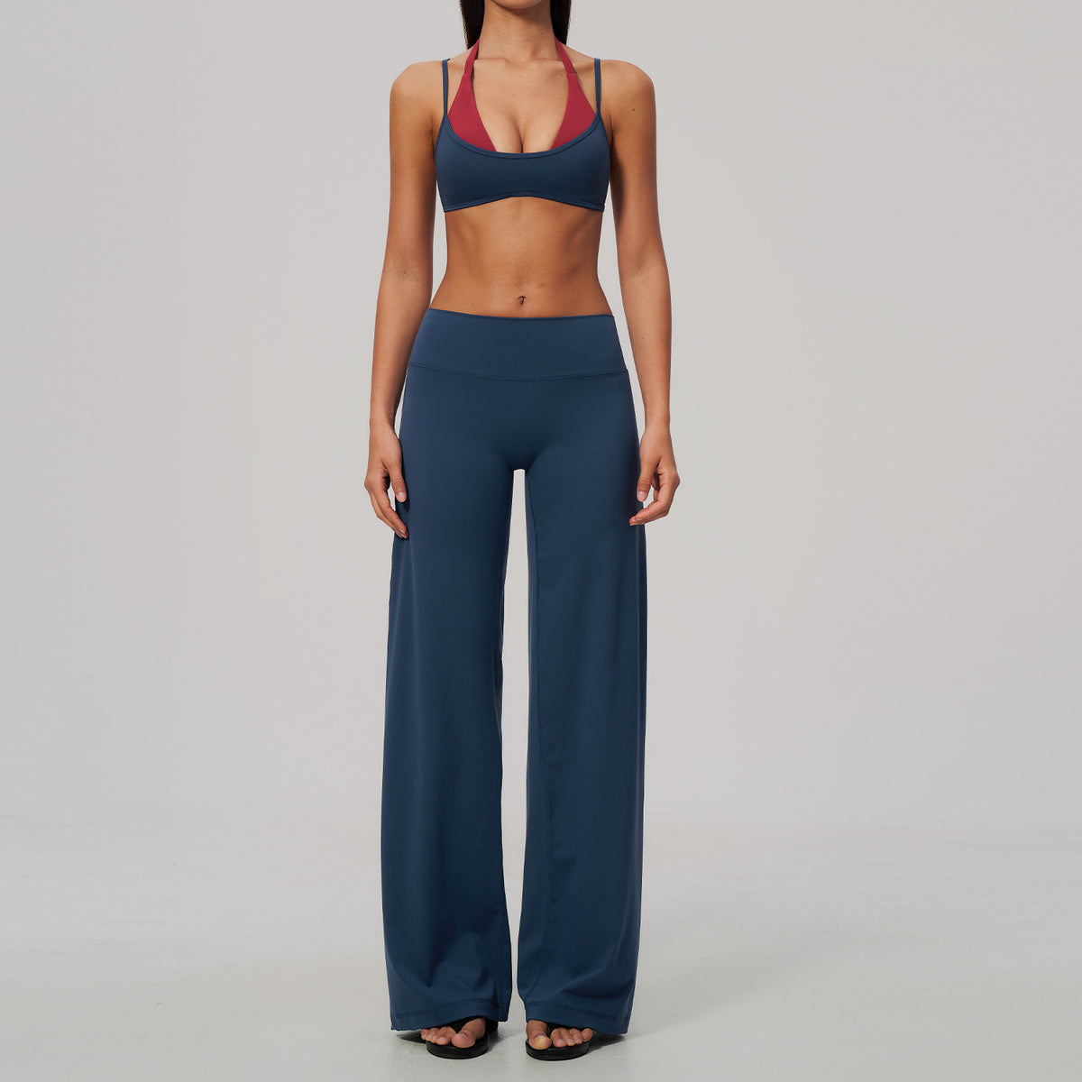 New color-blocked bras with quick-drying pants fitness set