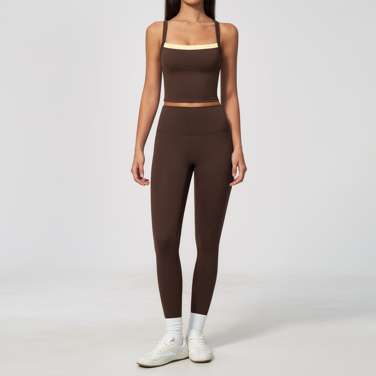 Wholesale new fashion bras with Tight-fitting high-waisted leggings fitness set
