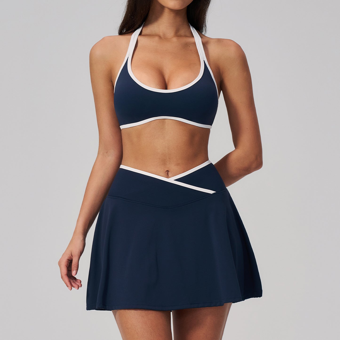 Women's beautiful Anti-exposure A-line skirt yoga outfit set