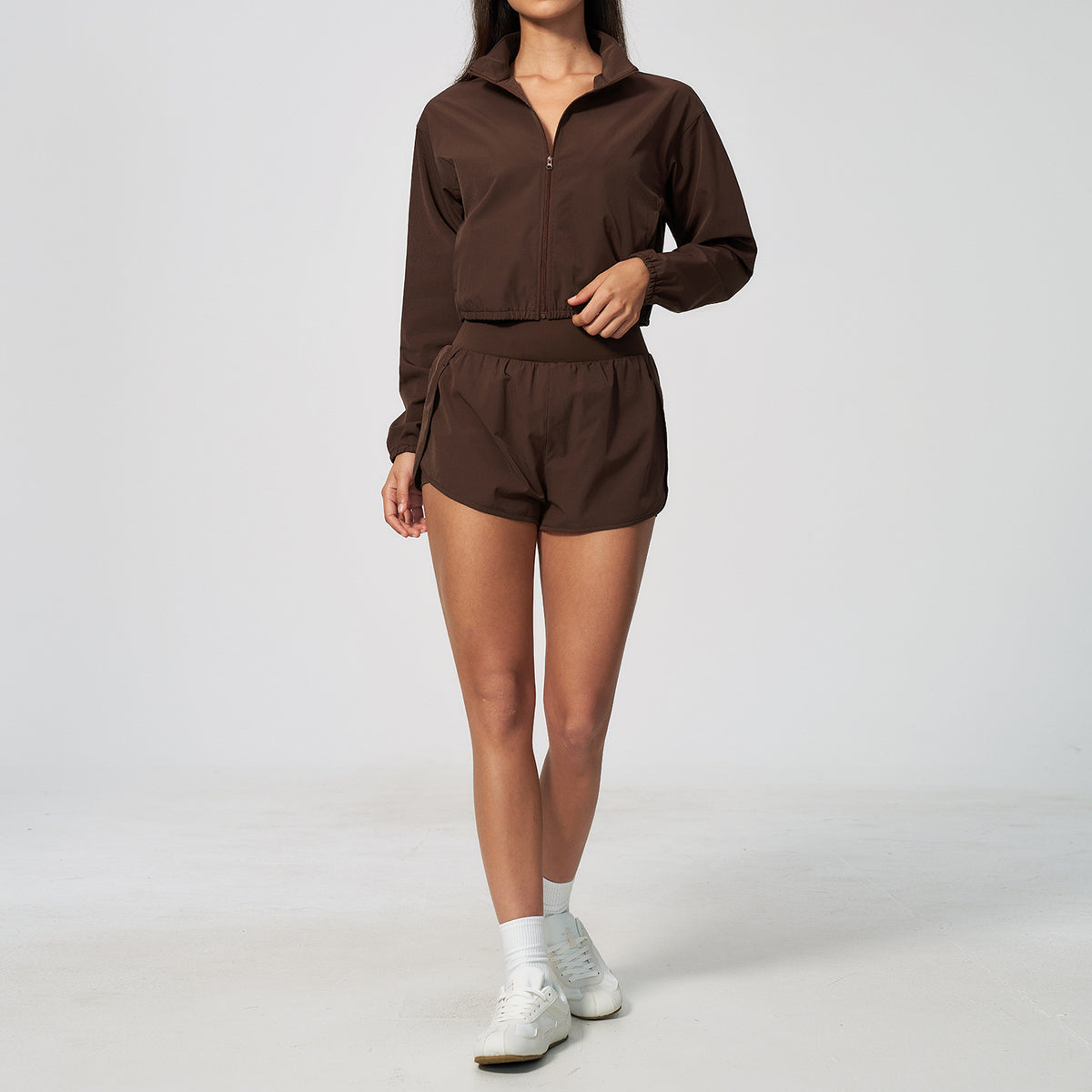 Women's quick-drying jackets with shorts fitness set