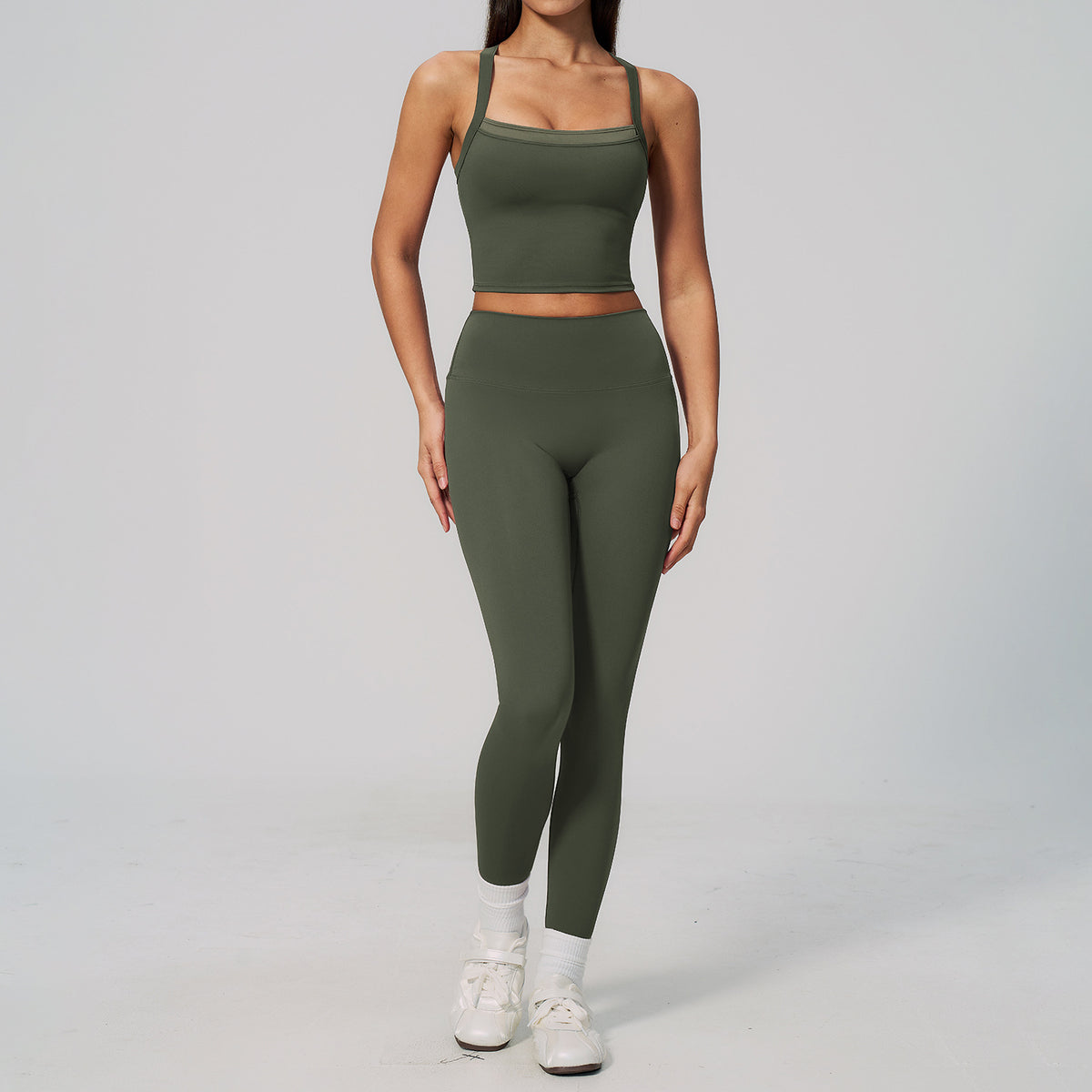Wholesale new fashion bras with Tight-fitting high-waisted leggings fitness set