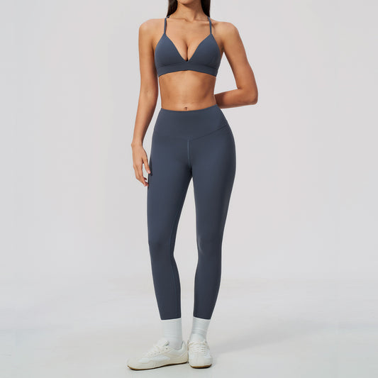 Women's wholesale quick-drying bras with slim-fit leggings yoga suit
