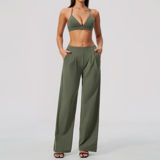 Wholesale New Cross Back Bras with pants fitness Yoga Set for women
