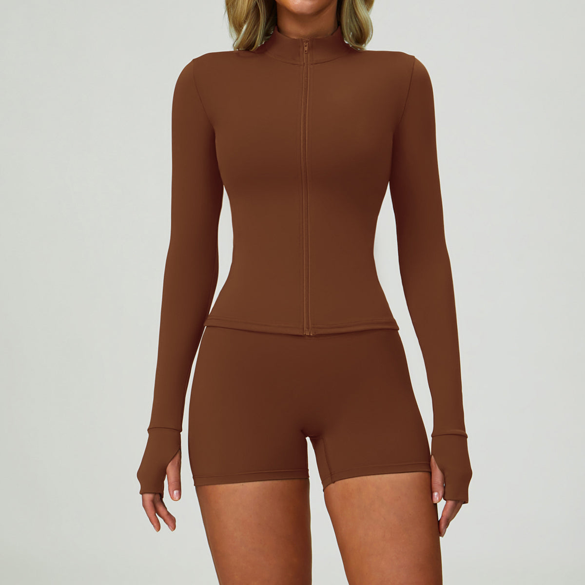 Women's wholesale quick-drying jackets with shorts yoga set