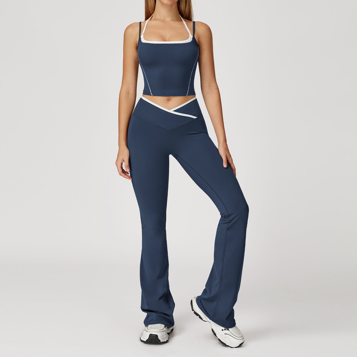 Women‘s Fake Two-Piece Bras with Pants Yoga Set