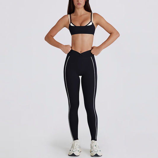 Women's wholesale high waist leggings with bra yogowear set