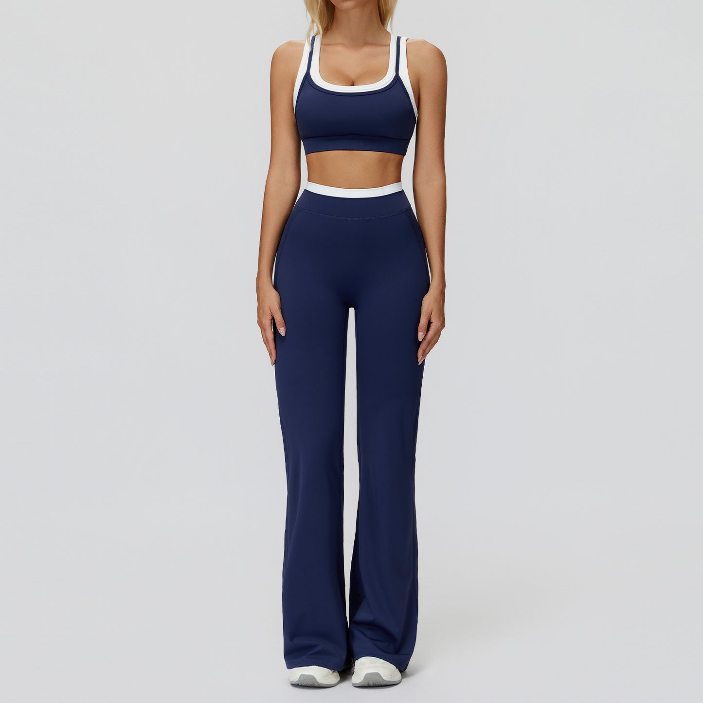 Women's soft quick-drying bars with wide-leg pants yoga suit