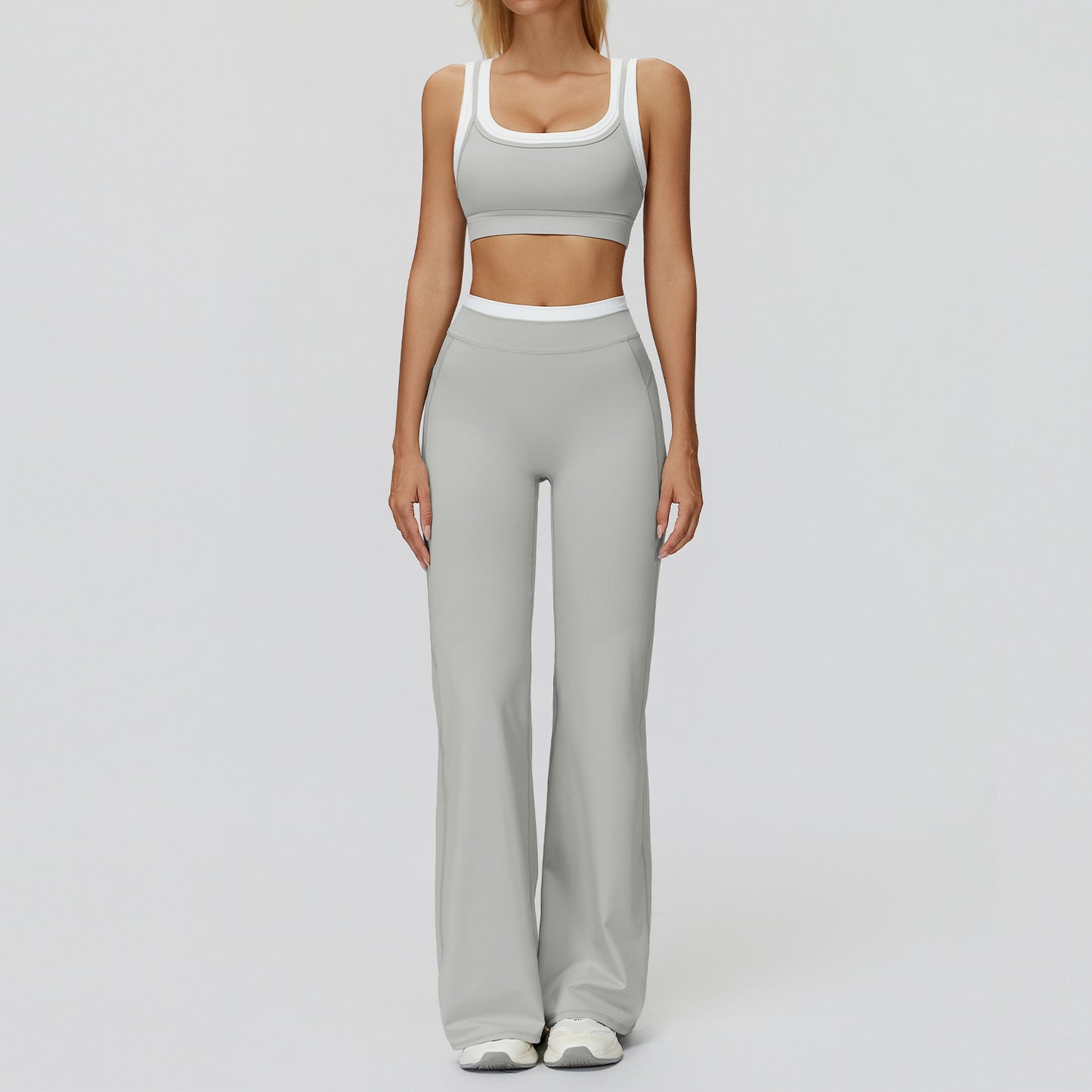 Women's soft quick-drying bars with wide-leg pants yoga suit