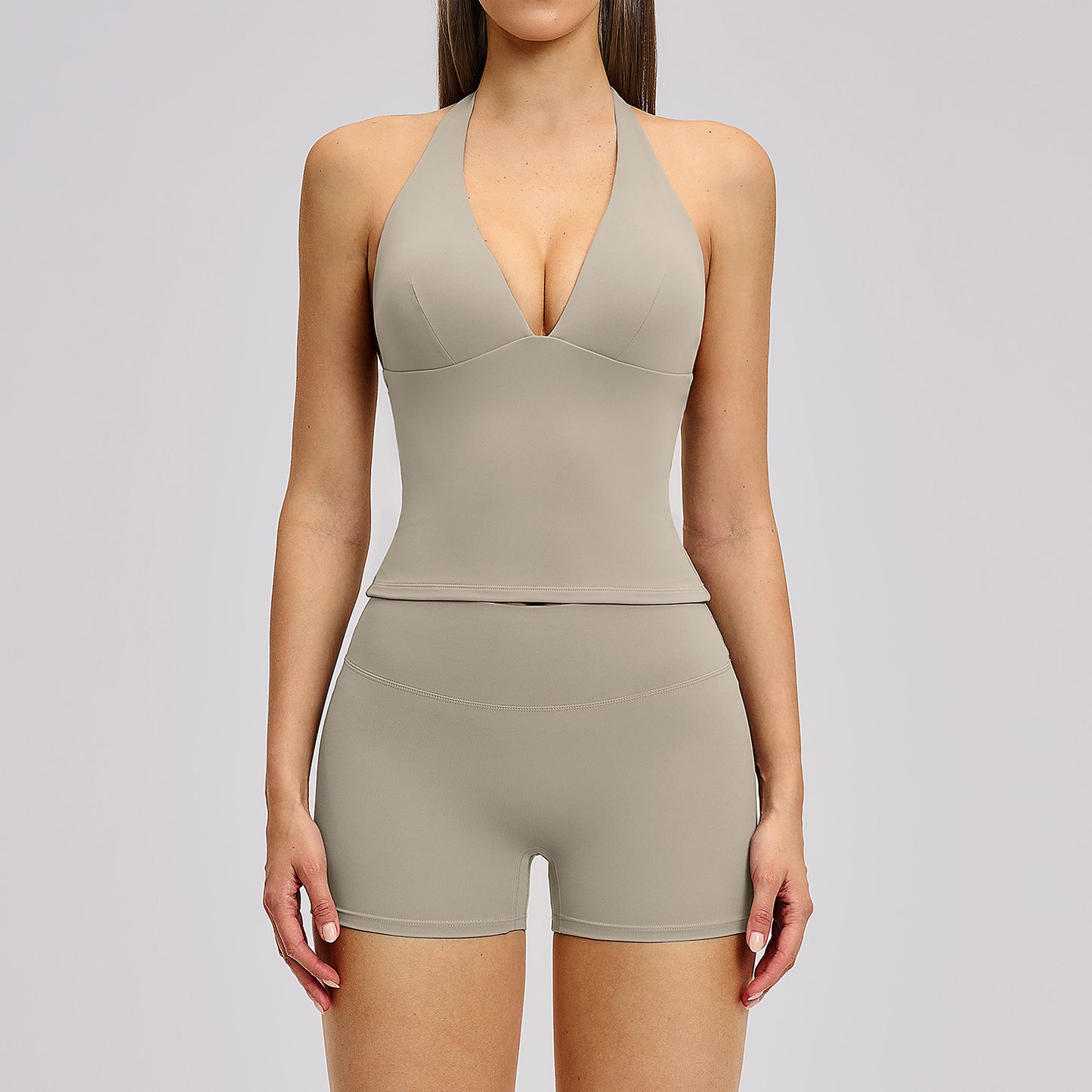 Hanging neck and beautiful back yoga suit set