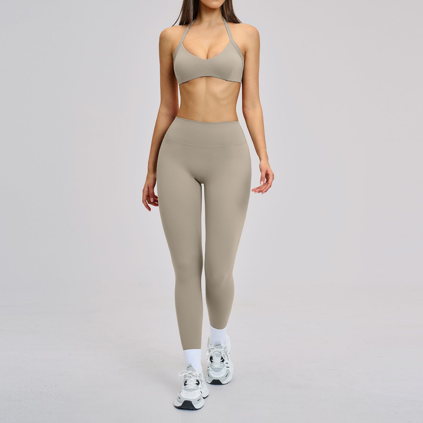 Over-the-shoulder backless yoga wear sports running fitness set