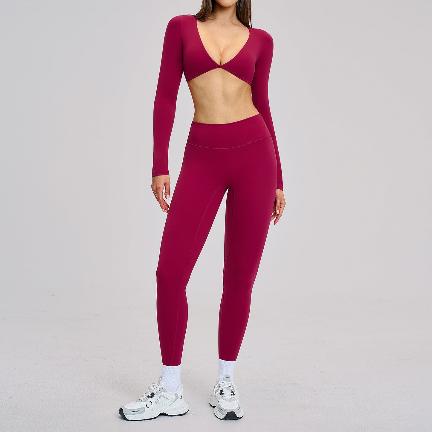 Brushed Micro Flare Yoga Set Sports Running Fitness Suit Halter Beauty Back Yoga Wear
