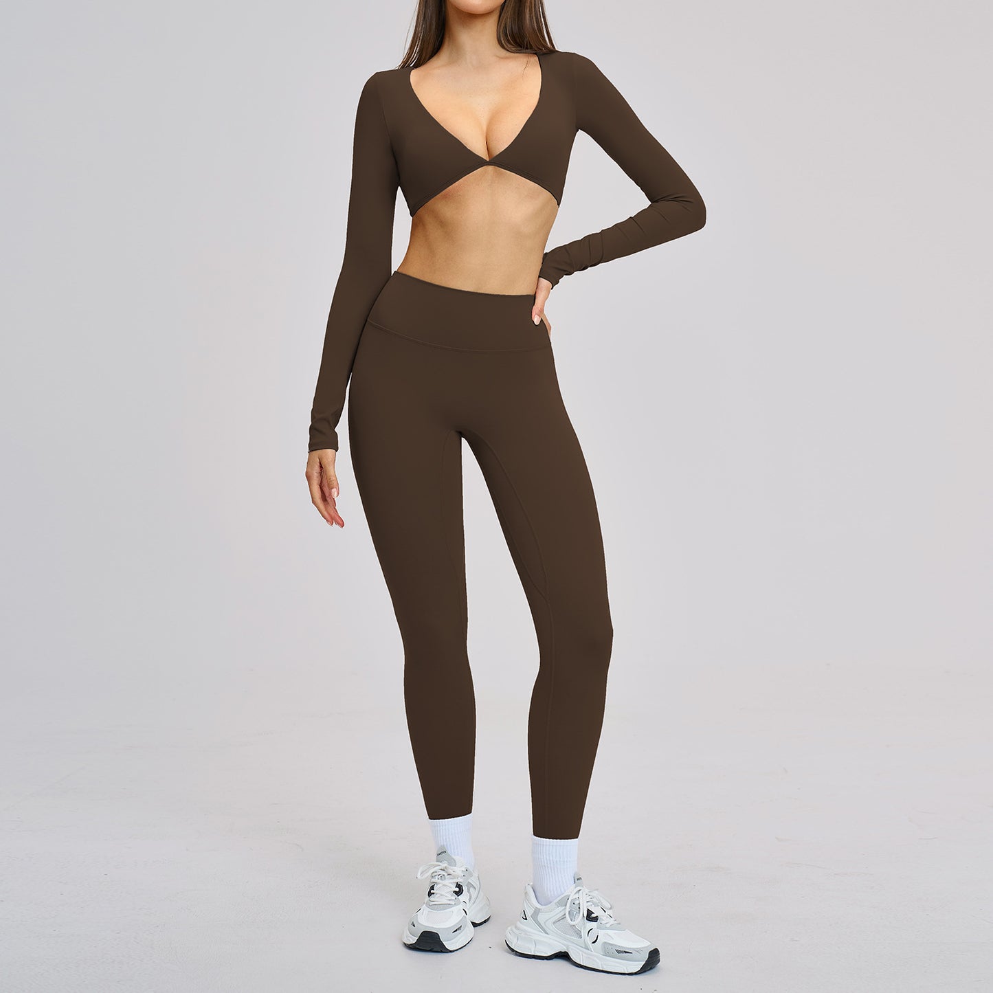 Brushed Micro Flare Yoga Set Sports Running Fitness Suit Halter Beauty Back Yoga Wear