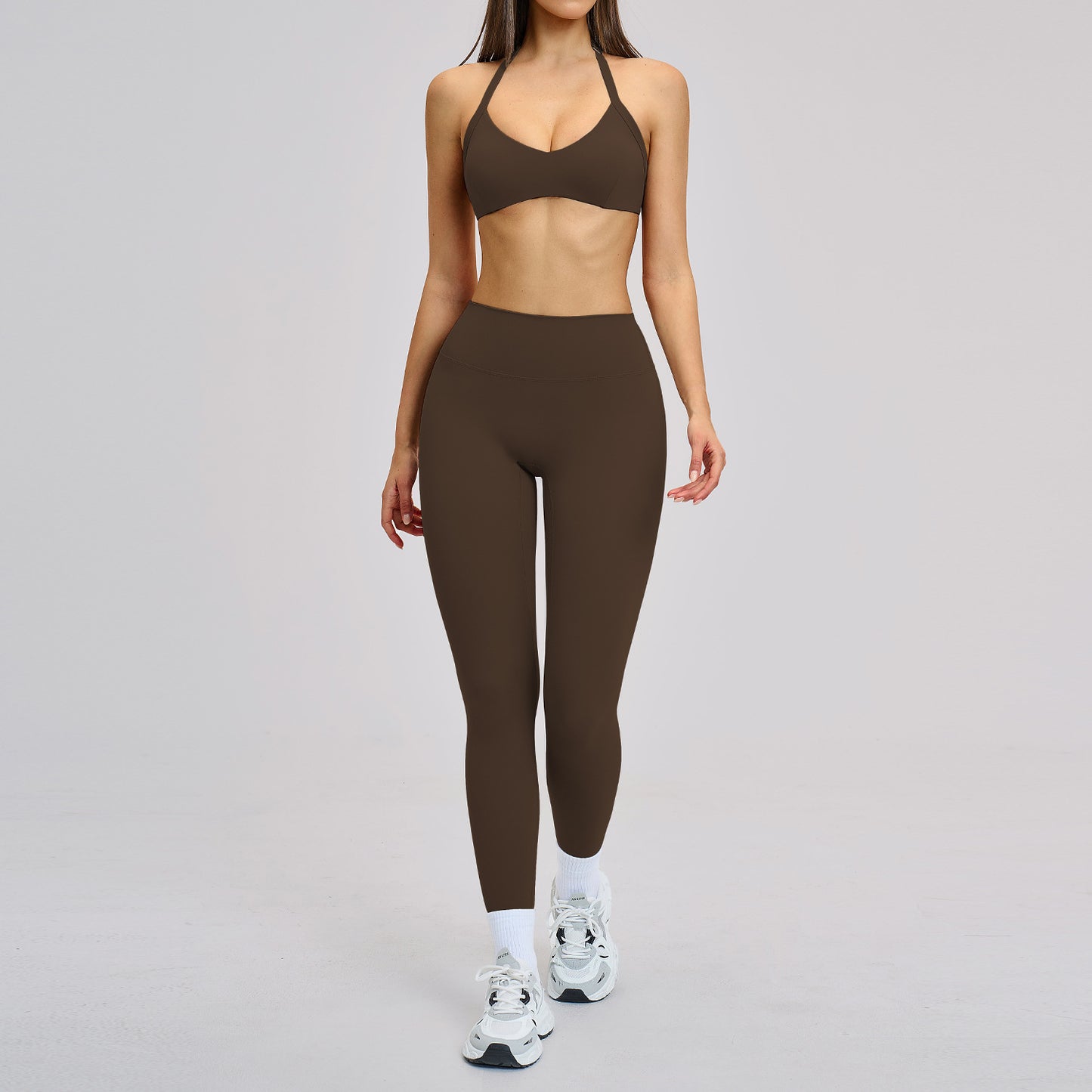 Over-the-shoulder backless yoga wear sports running fitness set