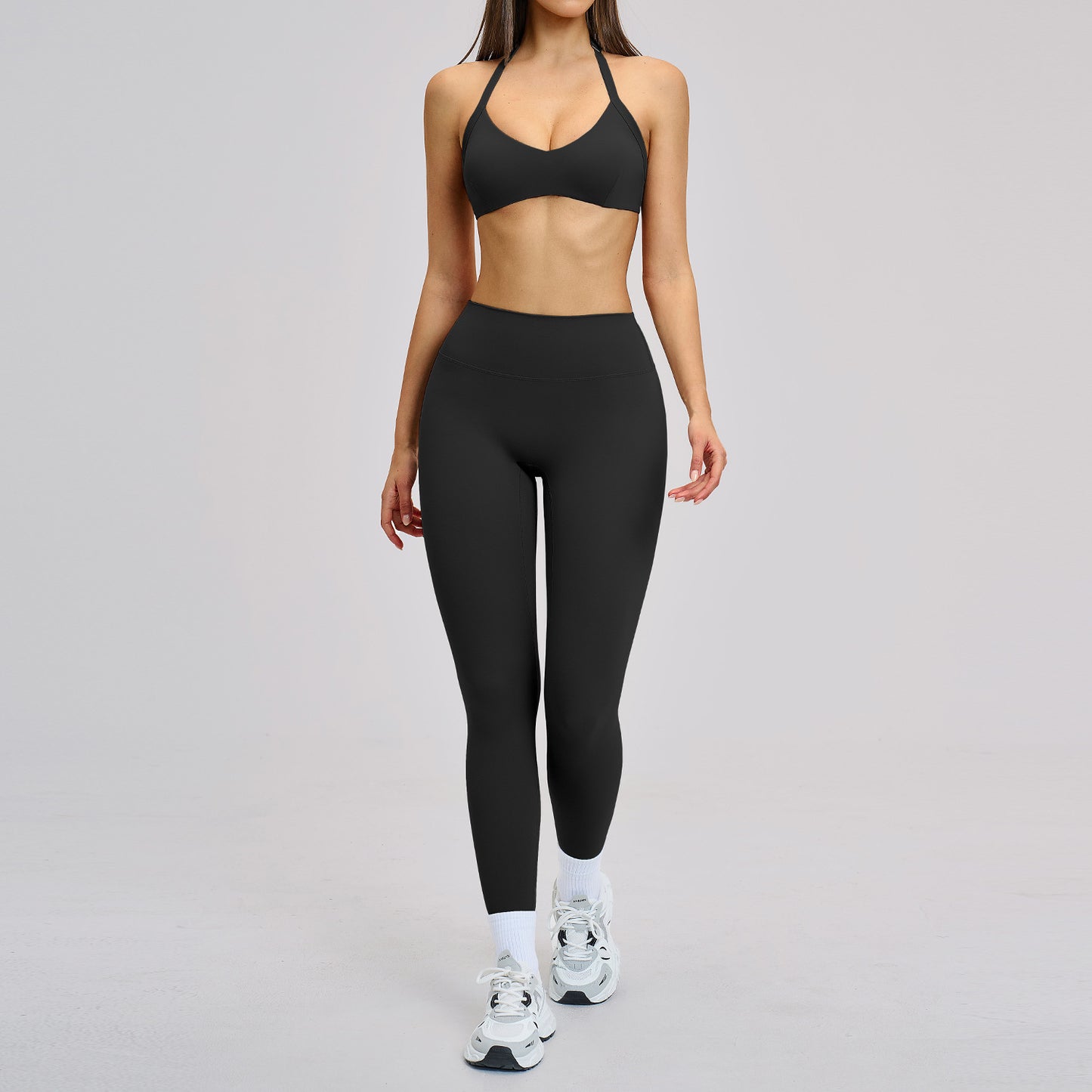 Over-the-shoulder backless yoga wear sports running fitness set