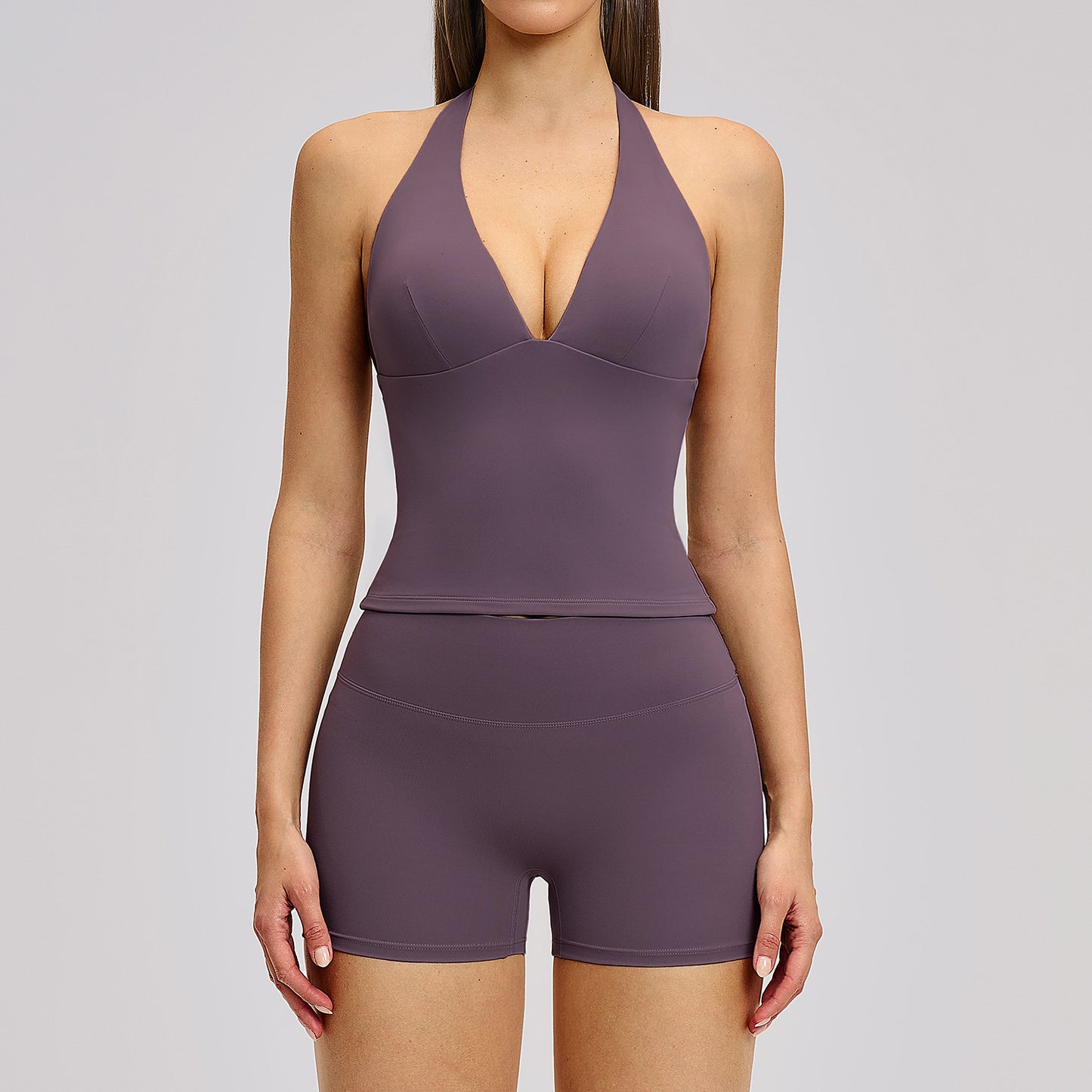 Hanging neck and beautiful back yoga suit set