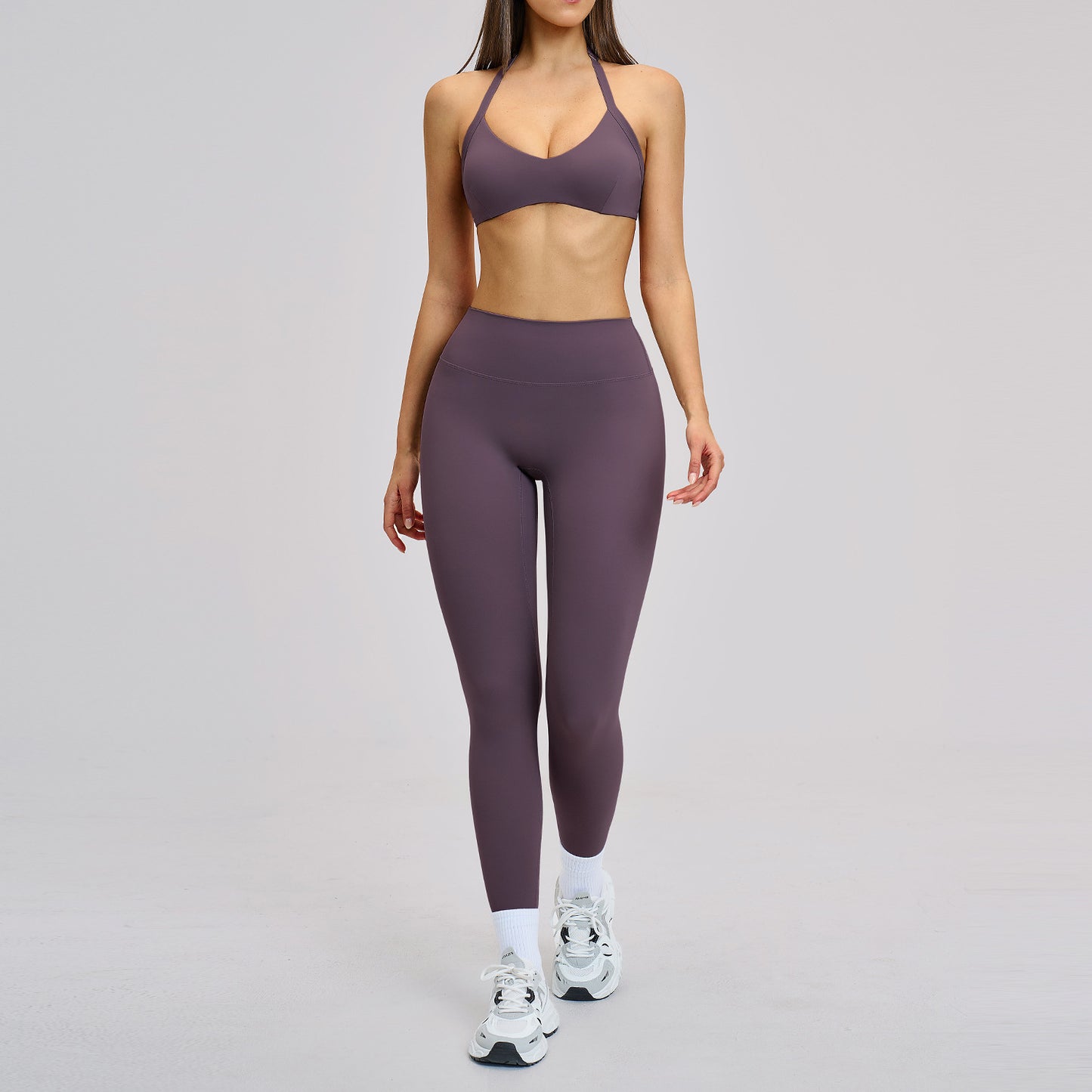 Over-the-shoulder backless yoga wear sports running fitness set